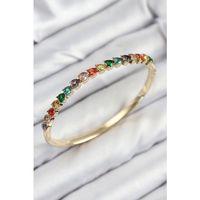 Pirinç Renkli Zirkon Taşlı Kalp Model Gold Renk Kadın Kelepçe