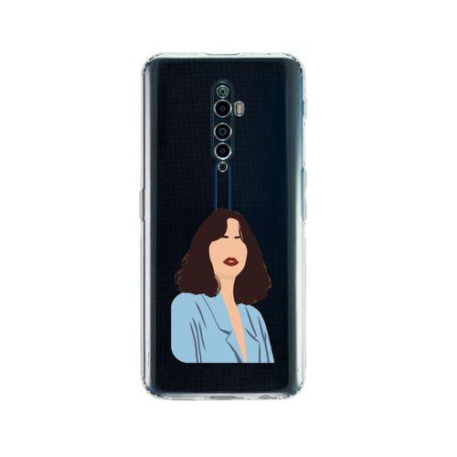 Oppo Reno 2Z Mavi Gömlekli Desenli Premium Şeffaf Silikon Kılıf