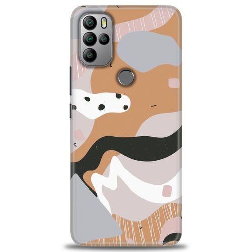 General Mobile GM 21 Pro Kılıf HD Baskılı Kılıf - Kahve Beyaz + Tam Ekran Koruyucu