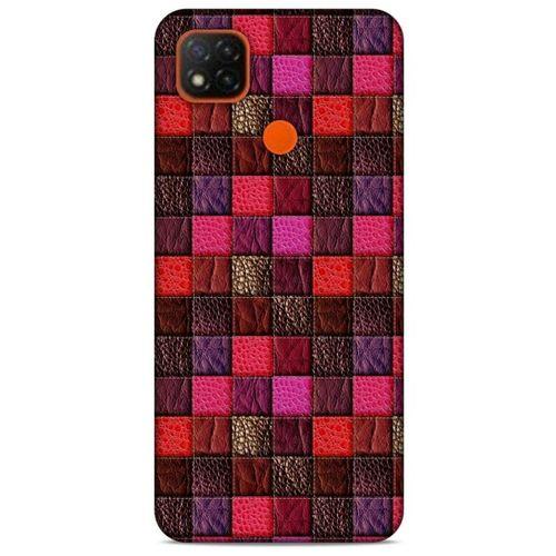 Xiaomi Redmi 9C Kılıf Patchwork (22) Tam Koruma Kılıfı Fuşya Bordo