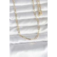 CM 14K Gold Renk Ataç Zincirli Model 60 cm Kadın Kolye