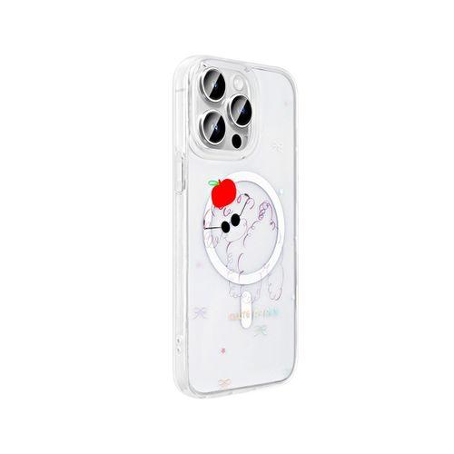 Apple iPhone 14 Pro Kılıf M-Safe Şarj Özellikli Şeffaf Zore Folk Sert Kapak