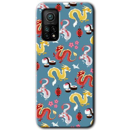 Xiaomi Mi 10T Kılıf Baskılı Arka Kapak - Funky Dragon +Tam Ekran Koruyucu
