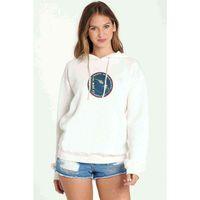 Nasa Scott Baskılı Beyaz Kadın Kapşonlu Sweatshirt