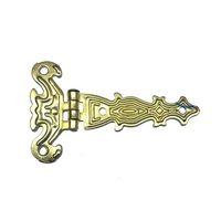 Dekoratif, Sac Tek Kuyruklu Menteşe - 40x68 Mm, Küçük, Sarı, 1 Adet