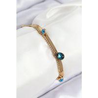 316L Çelik Nazar Boncuk Detaylı Mavi Zirkon Taşlı Model İtalyan Zincir Gold Renk Kadın Bileklik