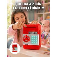 Kırmızı Atm Kasa Tipi Para Biriktirme Kumbarası
