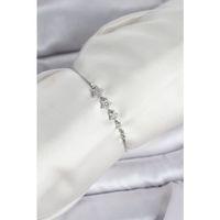 Gümüş Renk Zirkon Taşlı Yıldız Model Asansörlü Kadın Bileklik