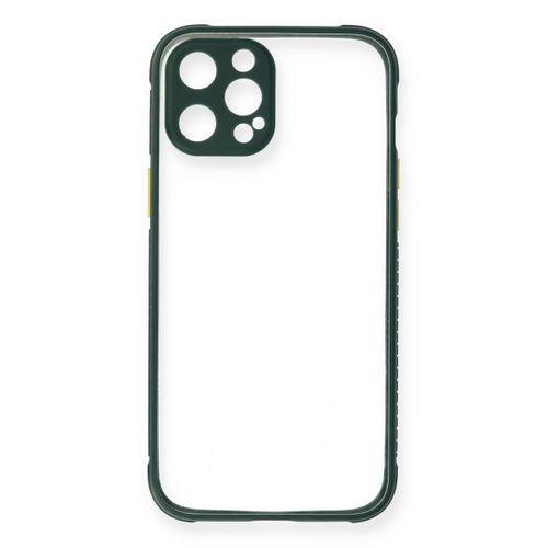 Newface iPhone 12 Pro Max Kılıf Miami Şeffaf Silikon  - Koyu Yeşil