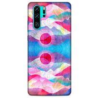 Huawei P30 Pro Kılıf Pastel Renkler (20) Koruyucu Kılıf Fuşya Mavi