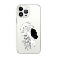 iPhone 13 Pro Max Moon and Woman Desenli Premium Silikonlu Şeffaf Telefon Kılıfı