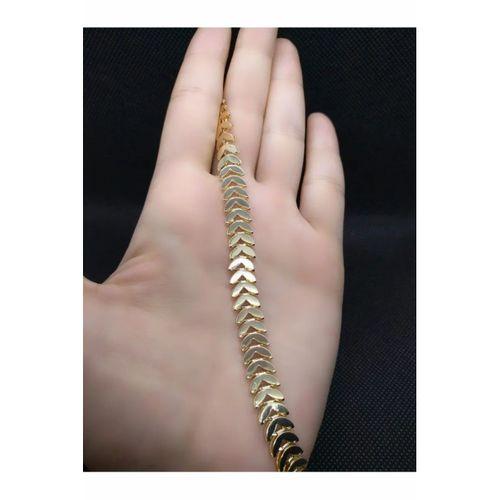 Balık Kılçığı Yassı Gold Kaplama Künye Kılçık Bileklik – SNJ-454