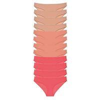 12 Adet Süper Eko Set Likralı Kadın Slip Külot Ten Pudra Fuşya