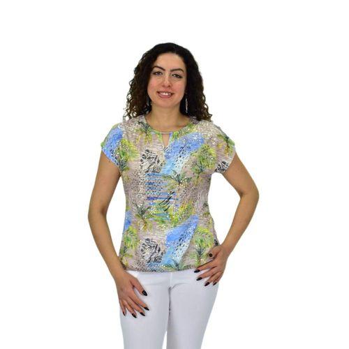 Kadın Kısa Kol Baskılı Bluz BGL-ST04690