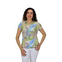 Kadın Kısa Kol Baskılı Bluz BGL-ST04690