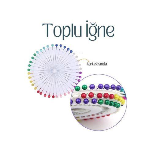 Renkli Başlı Toplu İğne 40 Adet