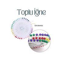 Renkli Başlı Toplu İğne 40 Adet