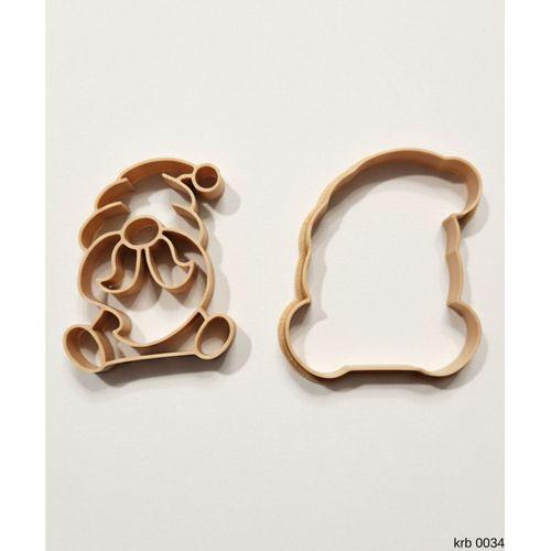 Bıyıklı Mini Noel Cücesi Kurabiye Kalıbı – Şapkalı Gnome Figürlü, Çift Parça Hamur Kesici, Şeker Hamuru ve Oyun Hamuru İçin