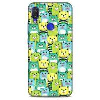 Lopard Xiaomi Redmi Note 7 Uyumlu Kılıf Kediler (37) Silicone Cover Mavi Sarı