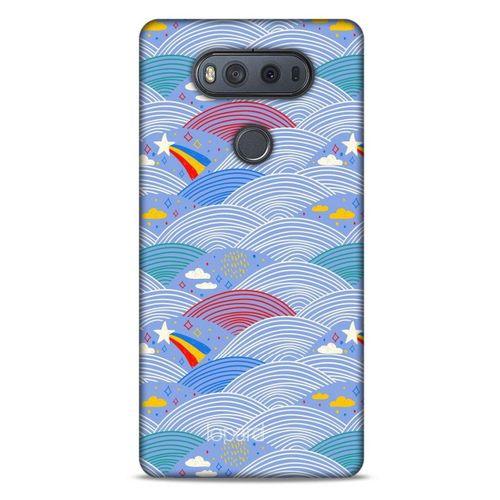 LG K61 Kılıf Pastel Renkler (2) Kabı Mor Beyaz