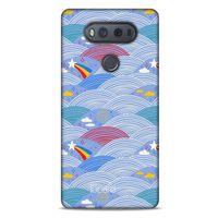 LG K61 Kılıf Pastel Renkler (2) Kabı Mor Beyaz