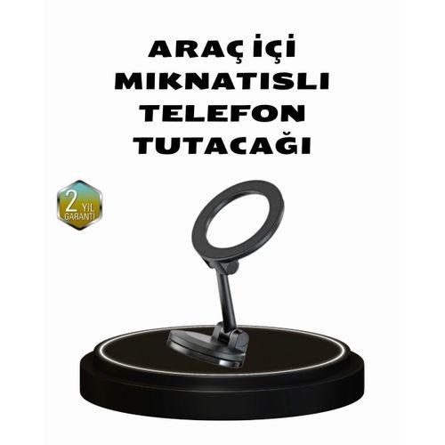 360° Dönebilen Katlanır Manyetik Araç Telefon Tutucu – Magsafe Uyumlu, Kompakt Ve Şık Tasarım