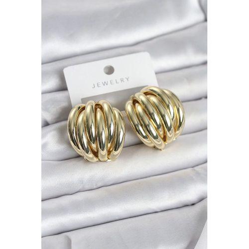 Pirinç Gold Renk Vintage Kadın Küpe