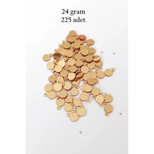 Oya Abiye Bileklik Kolye Pleksi Metalik Plastik Pul Altın Renk 24 gram 225 adet - BNC553