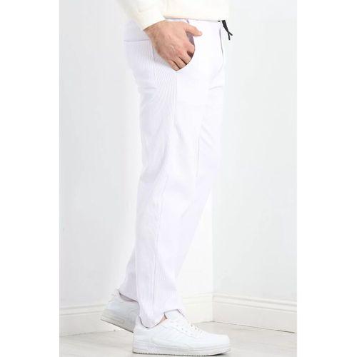 pilelistore Örme Kumaş Pantolon Beyaz