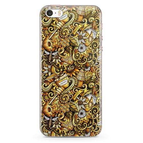 Apple iPhone SE Kılıf Honey Doodle Arka Kapak Koruma Desenli Full Koruyucu