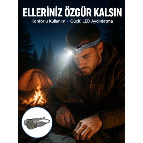 Led Kafa Feneri Ayarlanabilir Baş Bantlı Güçlü Aydınlatma Lambası