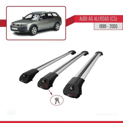 Audi A6 (C5) Allroad 1999-2005 Arası ile uyumlu ACE-1 Ara Atkı Tavan Barı GRİ 3 ADET BAR