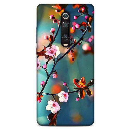 Lopard Xiaomi Redmi K20 Uyumlu Kılıf Bahar (45) Liquid Air Kılıf Beyaz Pembe Çiçek