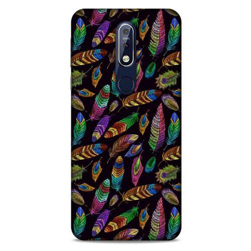 Nokia 7.1 Kılıf Desenli Özel Seri Tüyler (15) Antişok Kılıf