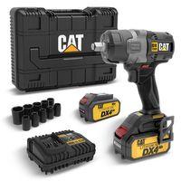 CAT DX7020.1 18Volt 4.0 Ah Çift Akülü Kömürsüz 700/880Nm Profesyonel Şarjlı Somun Sıkma + 10 Adet Lokma Ucu