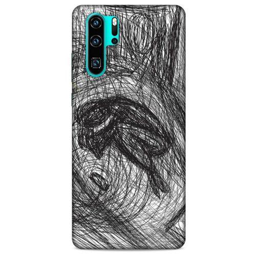 Huawei P30 Pro Kılıf Depresyon (37) Silicone Cover Sarı Lacivert