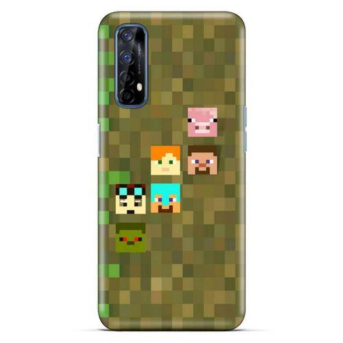 Lopard Oppo Realme 7 Uyumlu Kılıf PiXel (14) Lansman Kılıf Minecraft Karakterleri