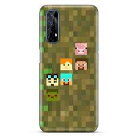 Lopard Oppo Realme 7 Uyumlu Kılıf PiXel (14) Lansman Kılıf Minecraft Karakterleri