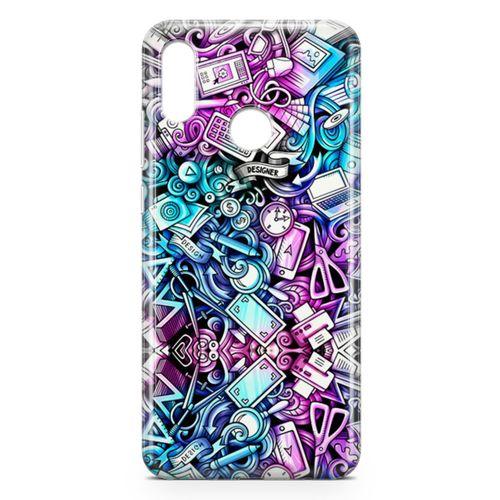 Huawei P Smart 2019 Kılıf Bankacı Doodle Arka Kapak Koruma Desenli Full Koruyucu
