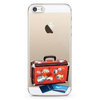 Apple iPhone 5s Kılıf Turistik Valiz Arka Kapak Koruma Desenli Full Koruyucu