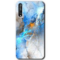Potkal Hediye Fabrikası Huawei Y8P Kılıf HD Desen Baskılı Arka Kapak - Mavi Buzul