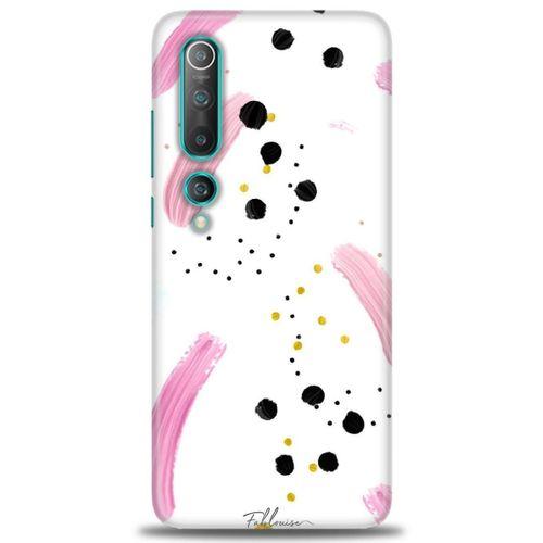 Xiaomi Mi 10 Kılıf HD Baskılı Kılıf - Pembe ve Benekler + Tam Ekran Koruyucu