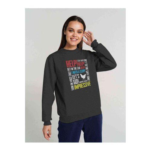 Pubg Karısık Baskılı Füme Antrasit Kadın Sweatshirt