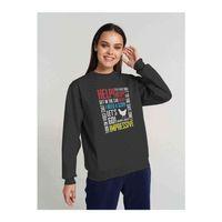 Pubg Karısık Baskılı Füme Antrasit Kadın Sweatshirt