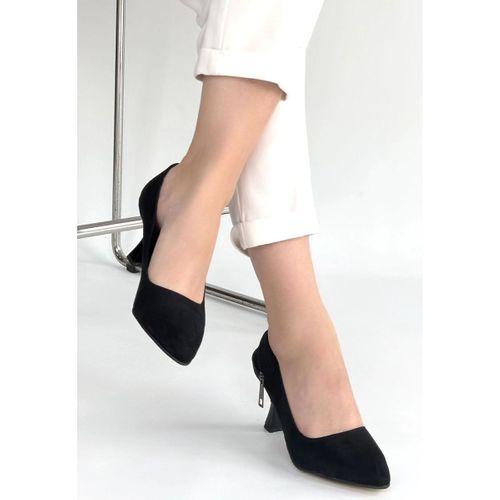 Jedi Siyah Süet Topuklu Ayakkabı