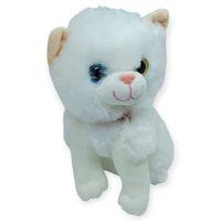 Sesli Peluş Kedi Van Kedisi 25 cm - Beyaz