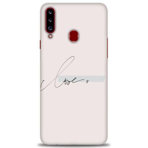 Samsung Galaxy A20S Kılıf HD Baskılı Kılıf - Love + Tam Ekran Koruyucu