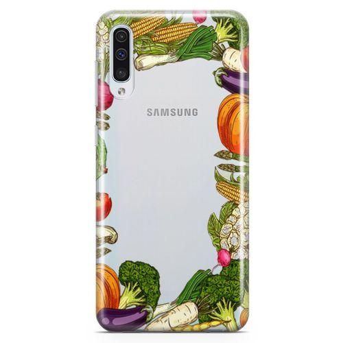 Samsung Galaxy A70 Kılıf Vegan Yiyecekler Arka Kapak Koruma Desenli Full Koruyucu