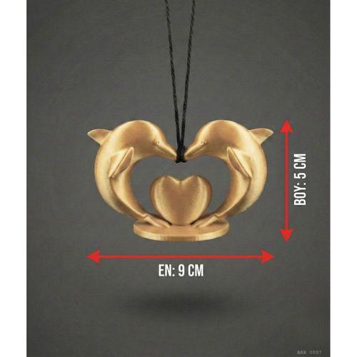 İkili Yunus Kalp Figürlü Dikiz Aynası Süsü Araç İçi Dekoratif Asma Aksesuar