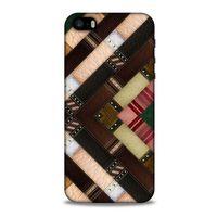 Apple Iphone 5 Kılıf Patchwork (7) Telefon Kılıfı Koyu Kahverengi